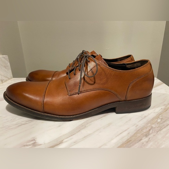 Cole Haan C24120 Tan Men’s US10.5M India Leather Captoe Oxfords Dress Shoes - Picture 2 of 11